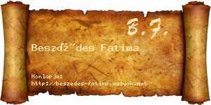 Beszédes Fatima névjegykártya